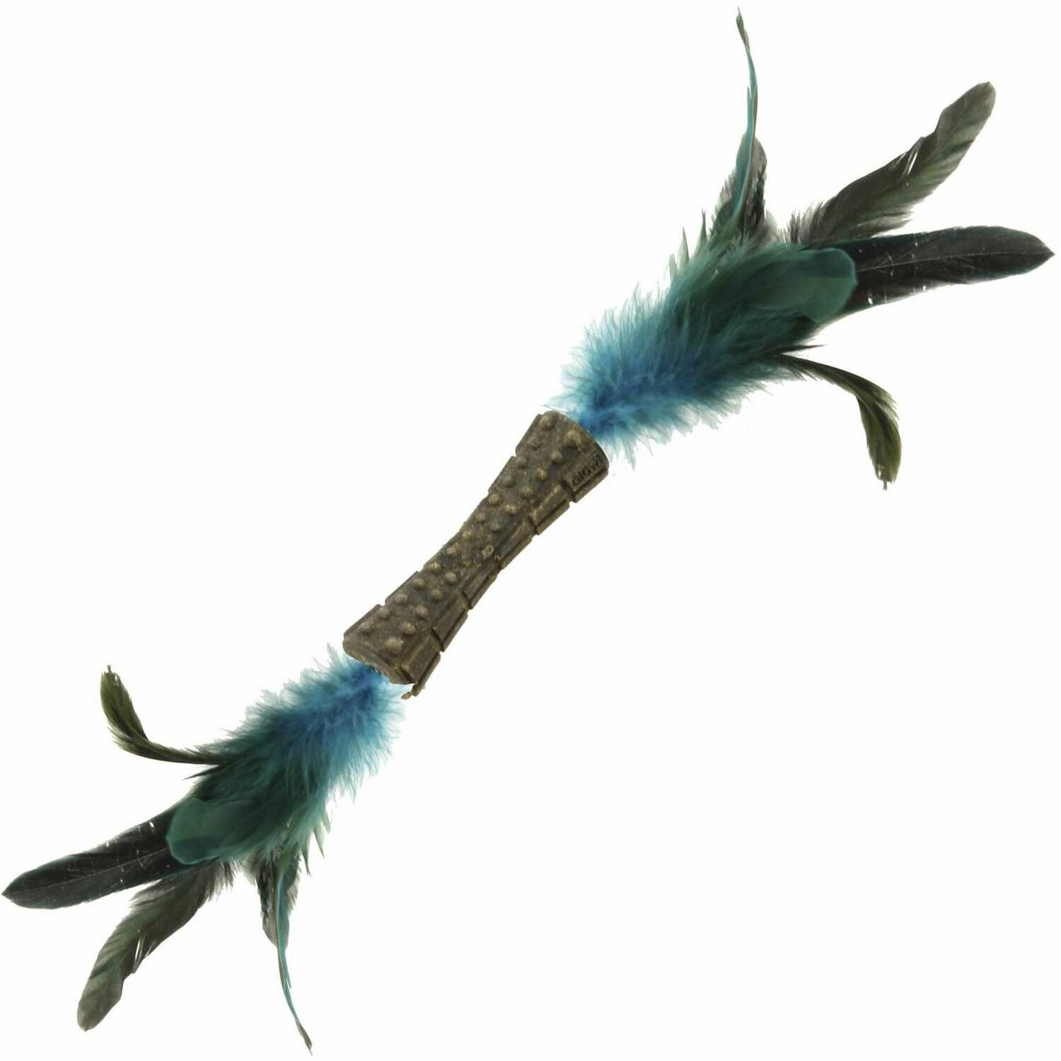 Johnny Stick doble pluma natural azul con hierba gatera GiGwi