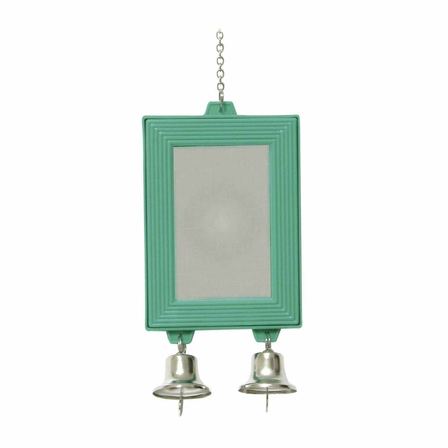 Juguete para colgar con espejo y campanas para pájaros