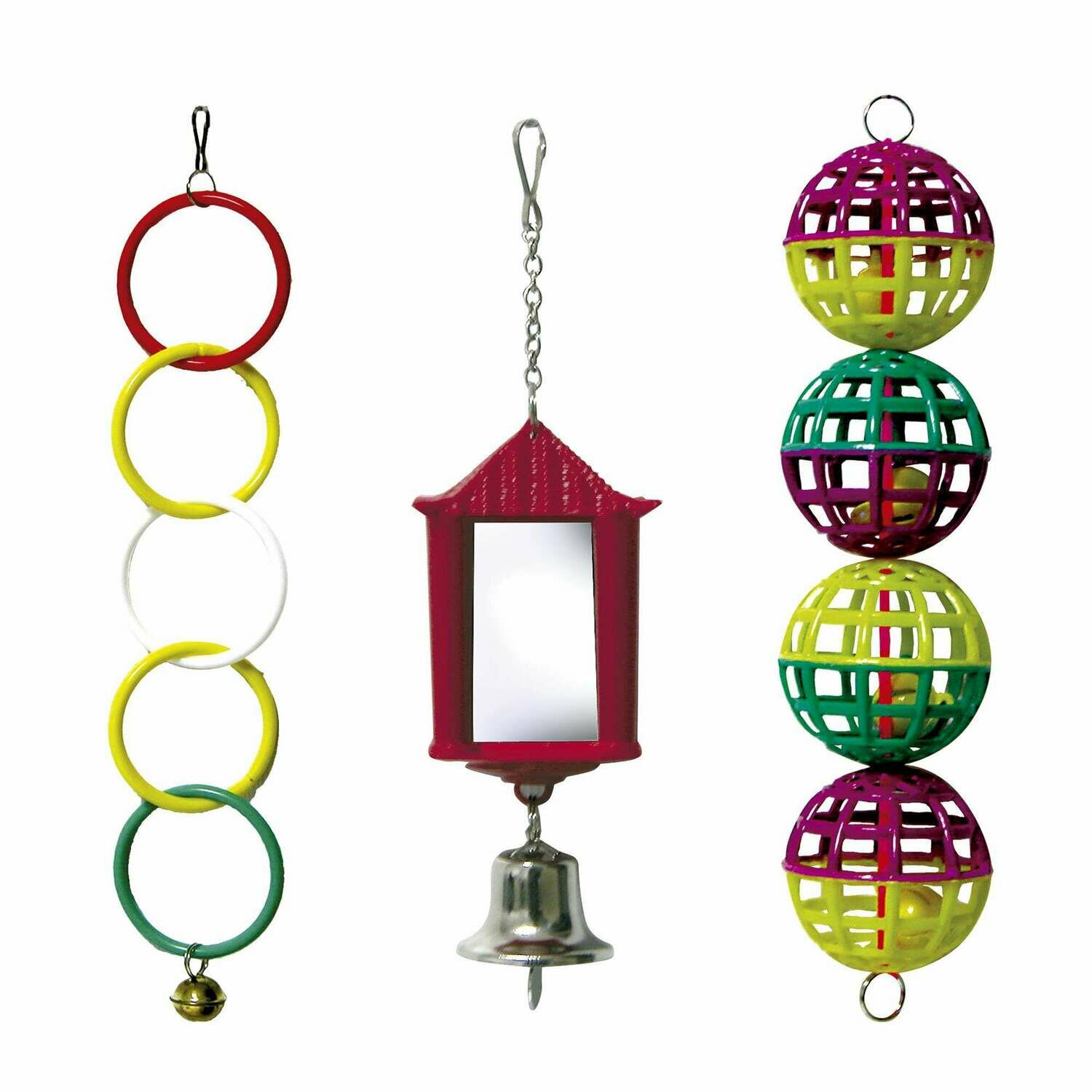 Juguetes de plástico para pájaros