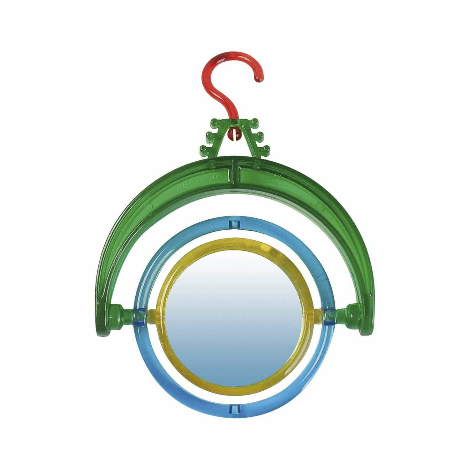 Juguete de plástico NEÓN con espejo giratorio para pájaros