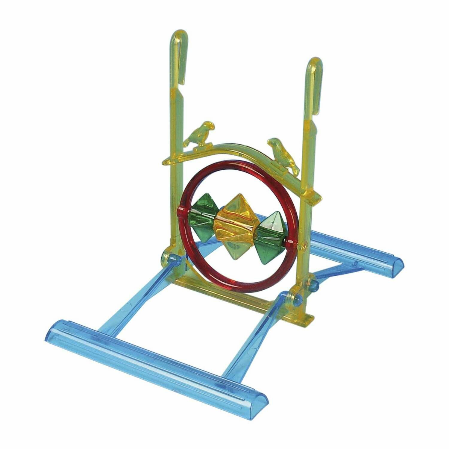 Juguete de plástico NEÓN con estrellas y doble posadero para pájaros