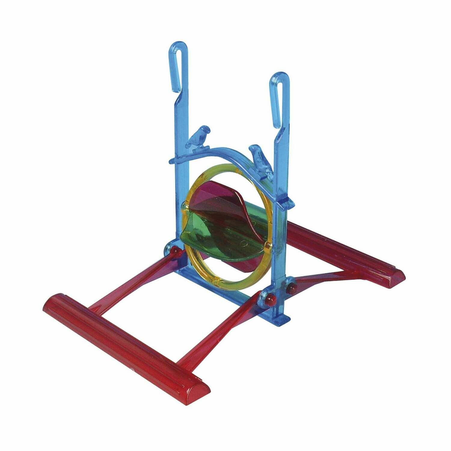 Juguete de plástico NEÓN con palas y doble posadero para pájaros