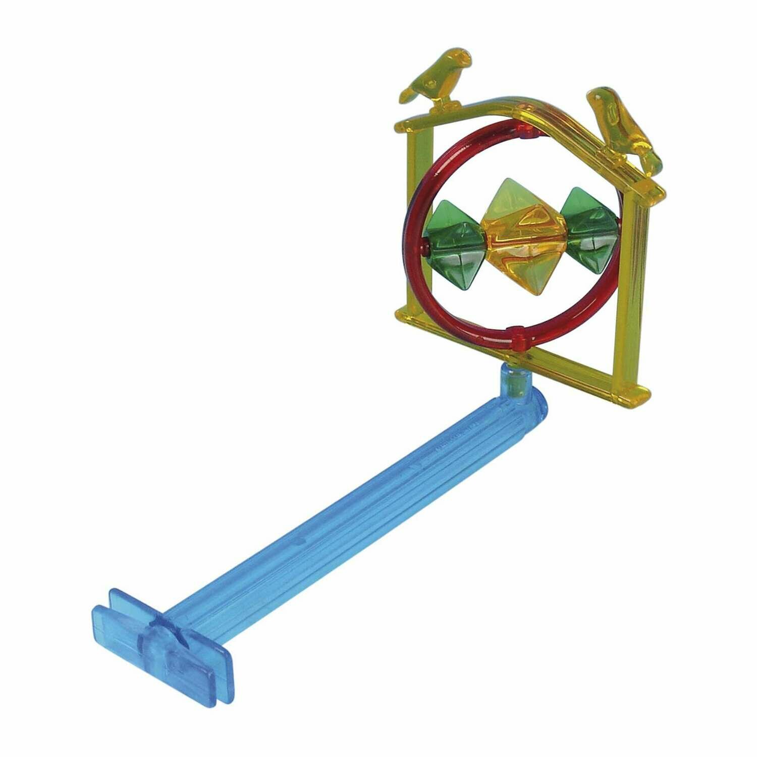 Juguete de plástico NEÓN con estrellas y percha para pájaros