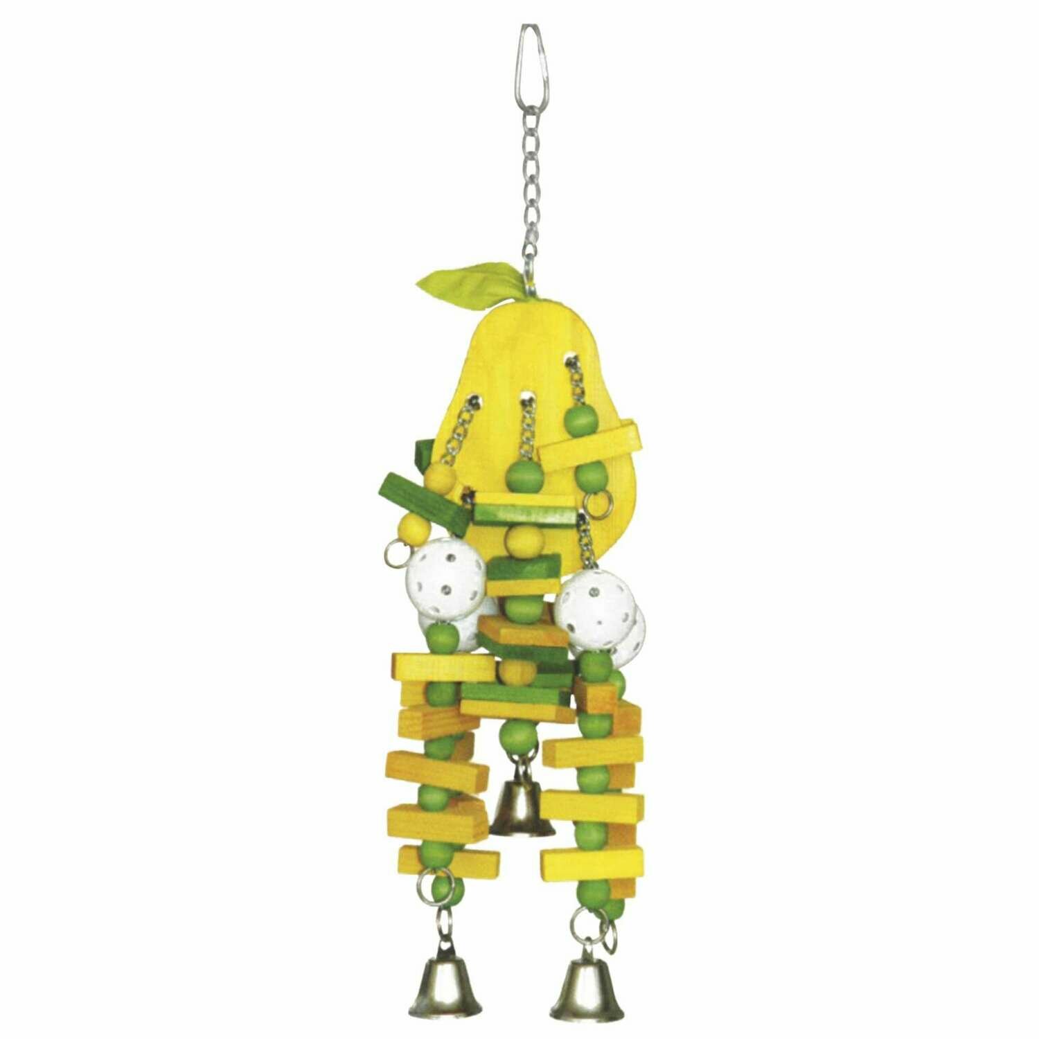 Juguete de madera con pera para pájaros Juguete de madera con pera para pájaros