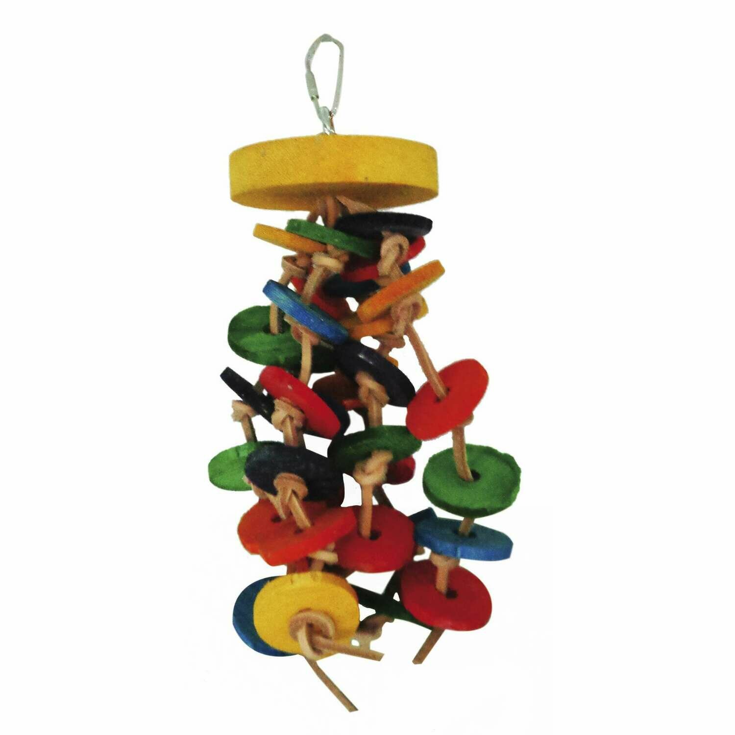 Juguete de madera con círculos para pájaros