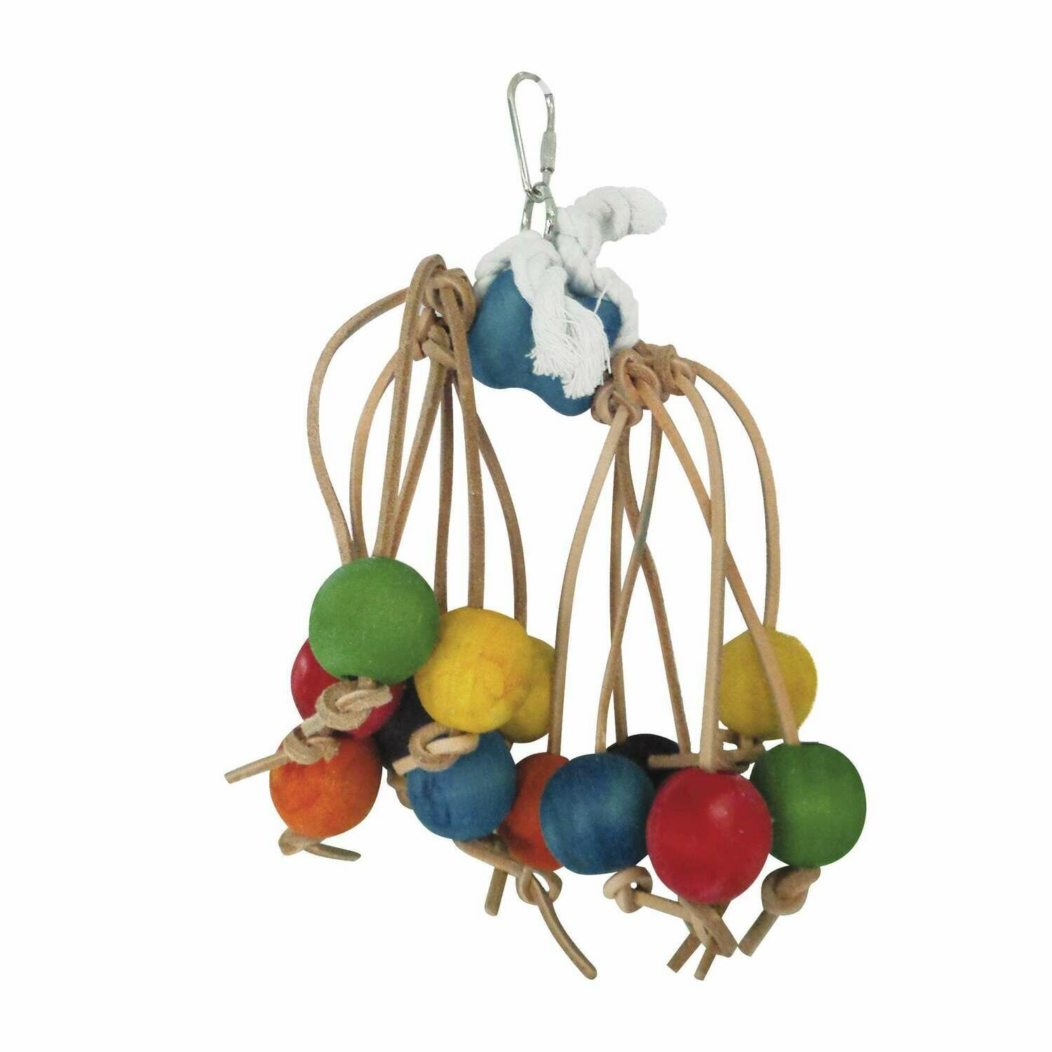 Juguete de madera con bolas para pájaros