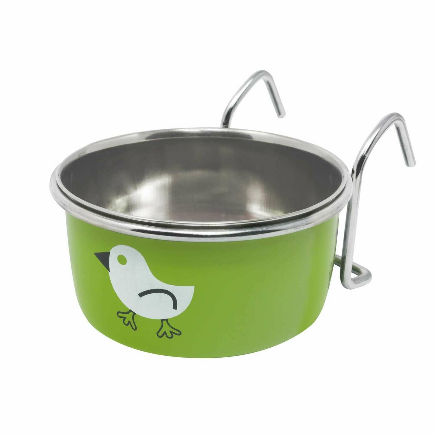 Comedero interior de colgar de acero para pájaros