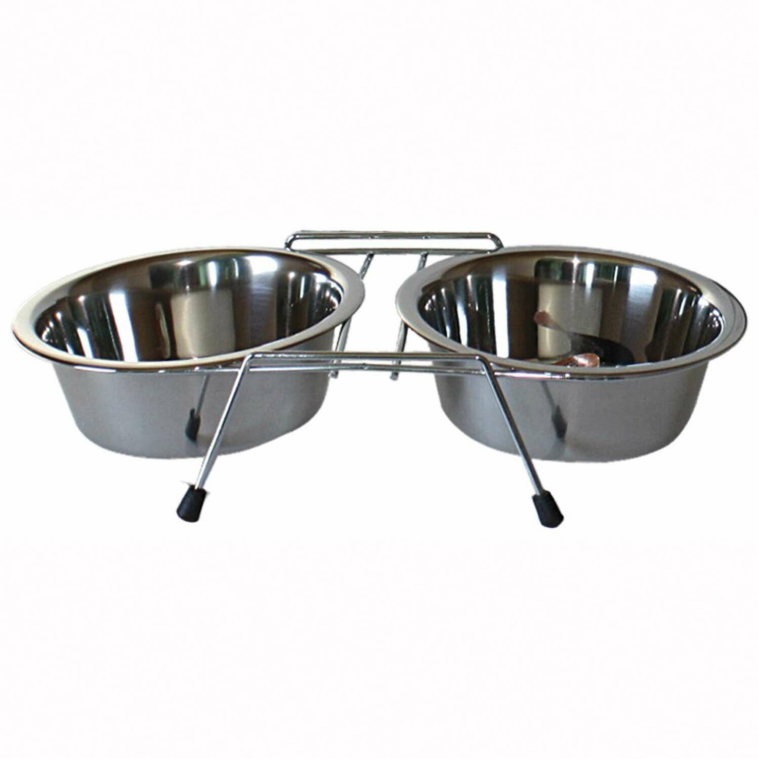 Comedero doble de acero inoxidable standard