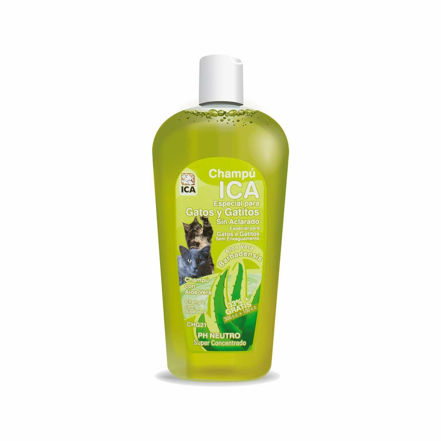 Champú para gatos y gatitos (lavado en seco) con Aloe Vera