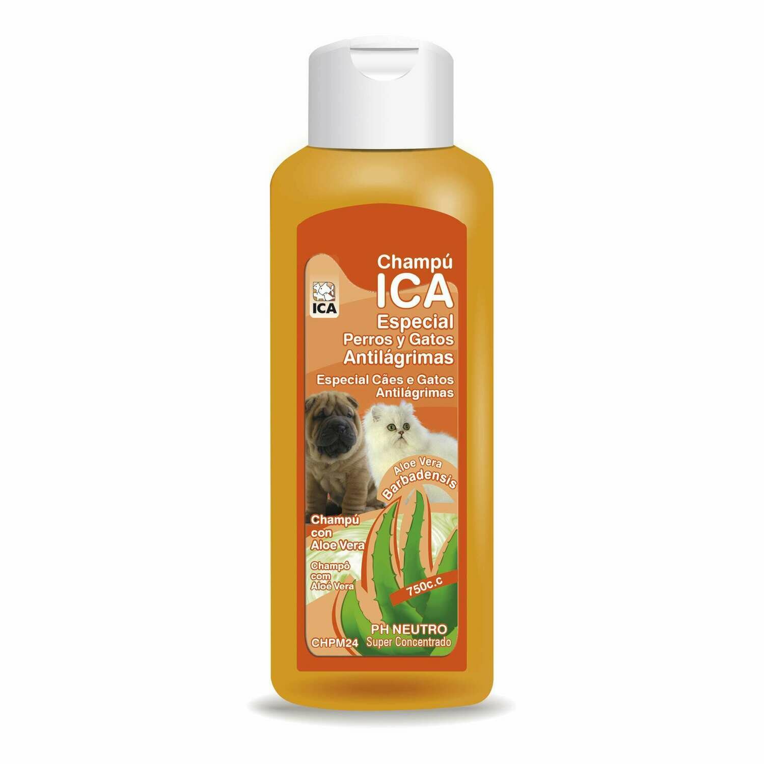Champú antilágrimas para perros y gatos con Aloe Vera.