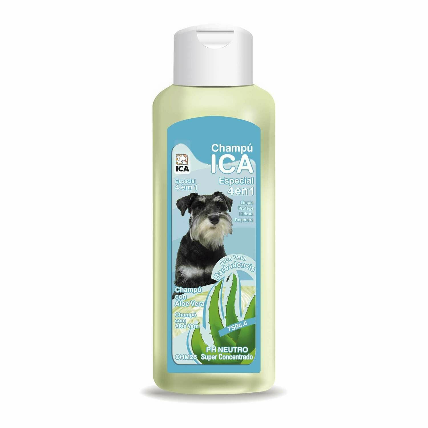 Champú 4 en 1 con Aloe Vera para perros