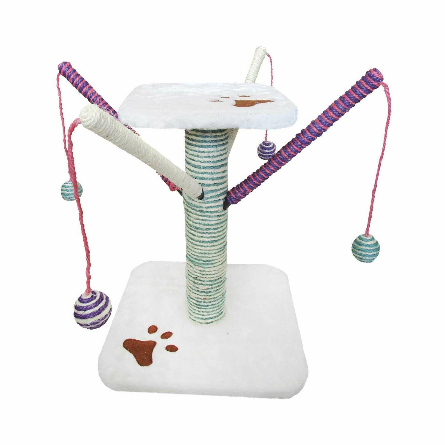 Rascador pequeño con ramas y pompones Rascador pequeño con ramas y pompones