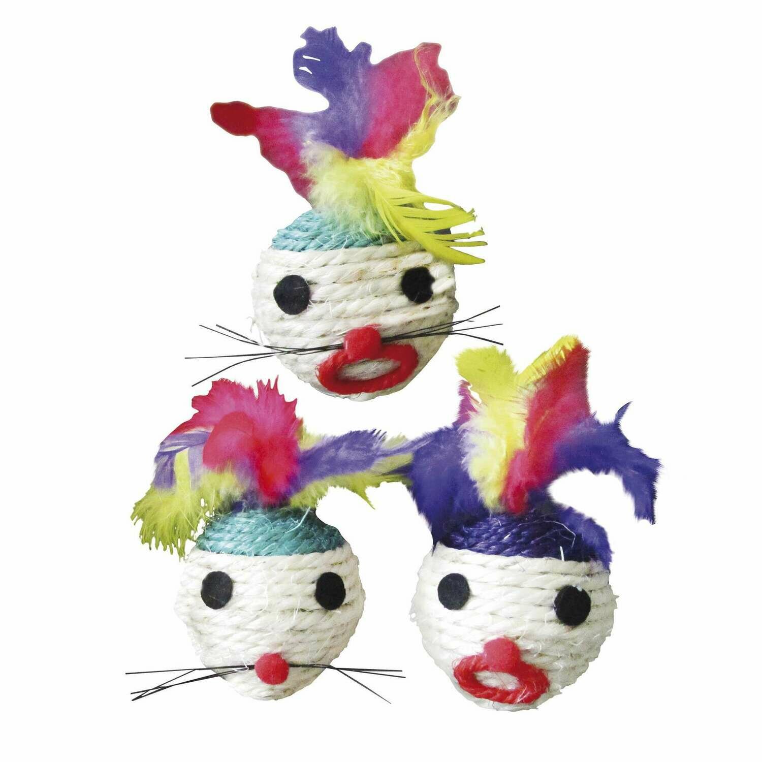 Mini rascador / Juguete para gatos con plumas