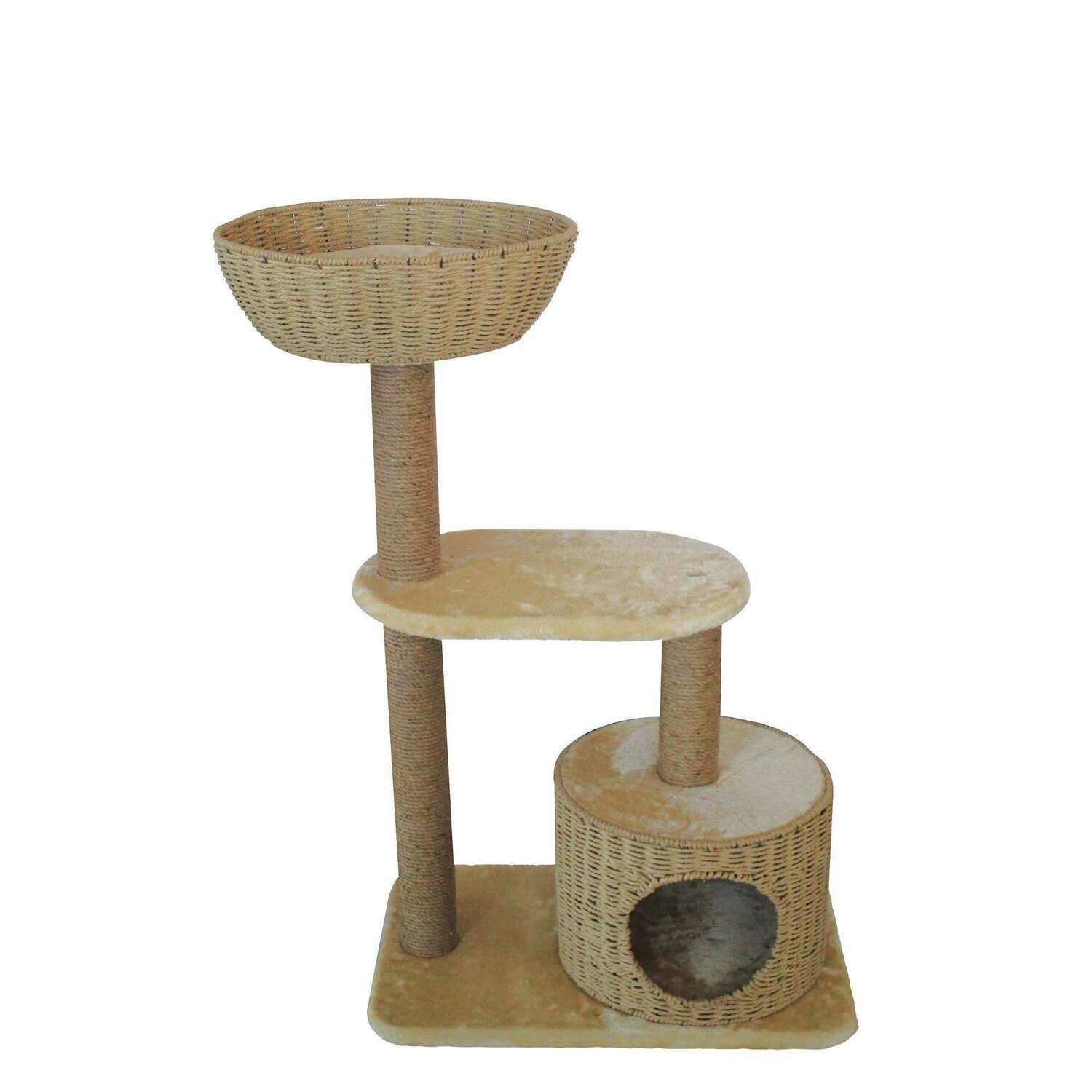 Rascador COUNTRY mediano con cesta y caseta