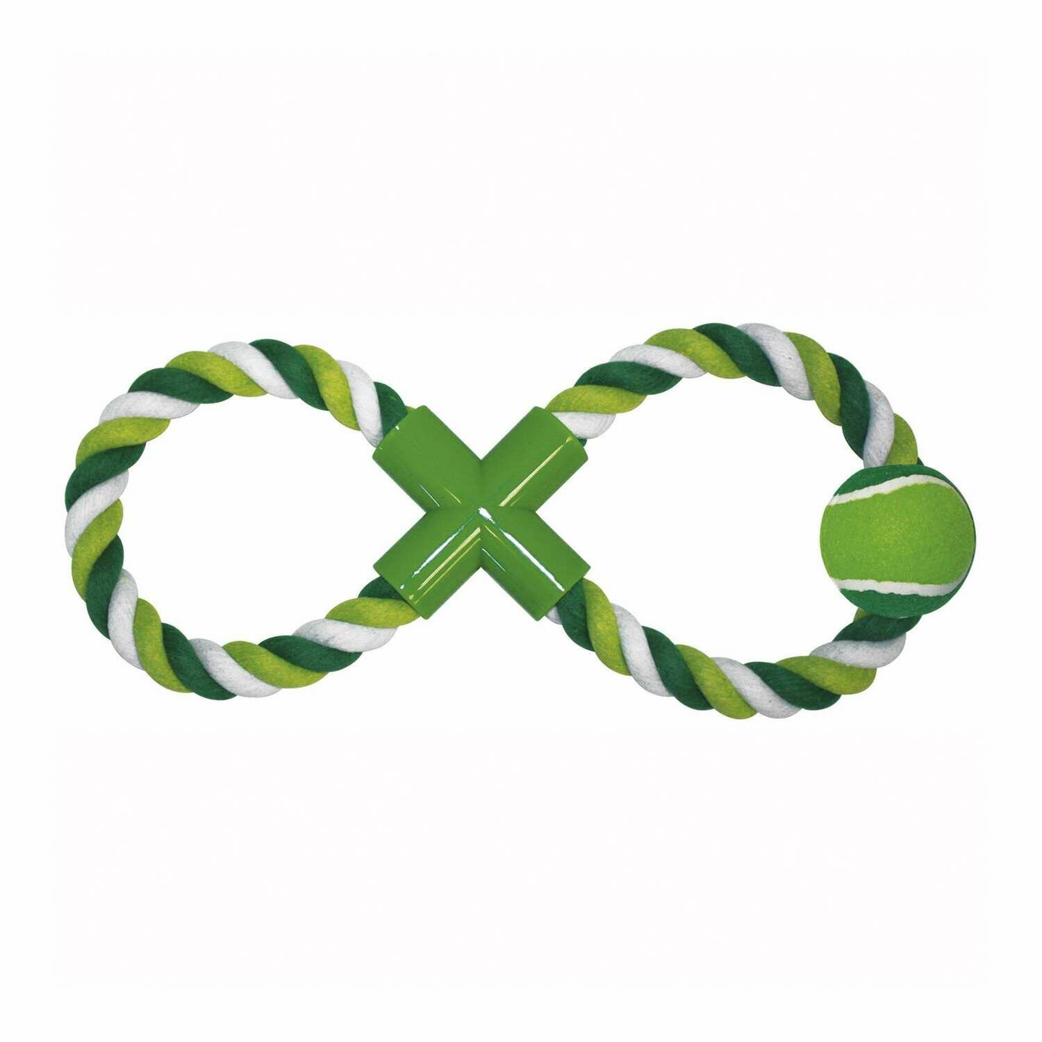 Tirador dental con aroma a menta y figura en 8 con pelota en el extremo