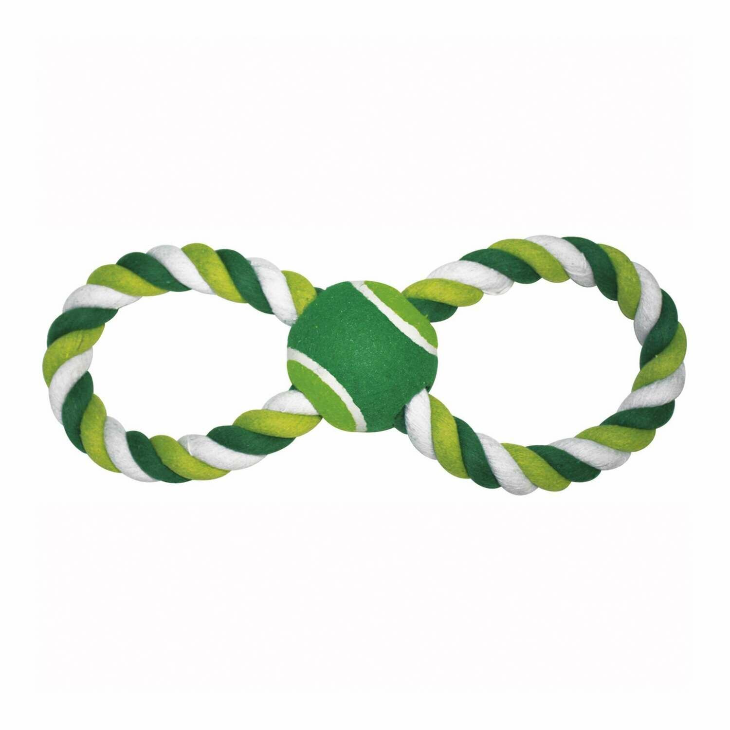 Tirador dental con aroma a menta y figura en 8 con pelota en el centro