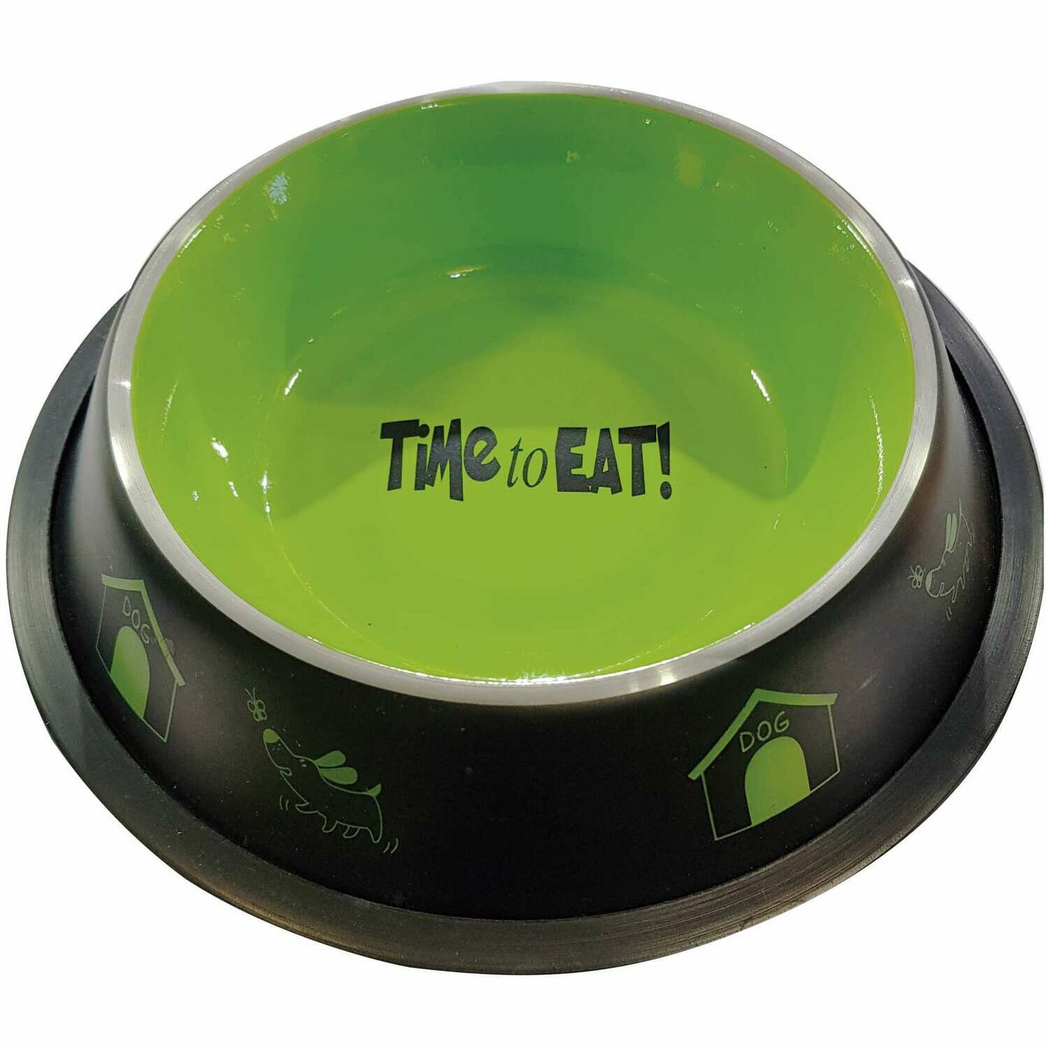 Comedero antideslizante con interior de color y exterior negro