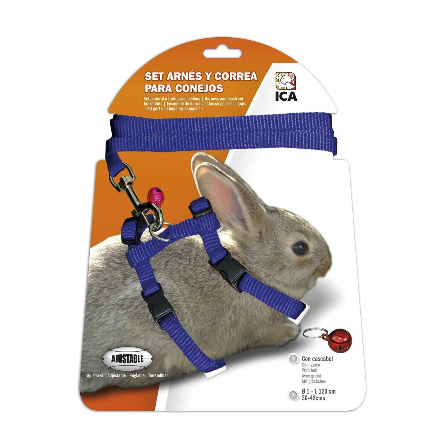 Set de arnés y correa para conejos