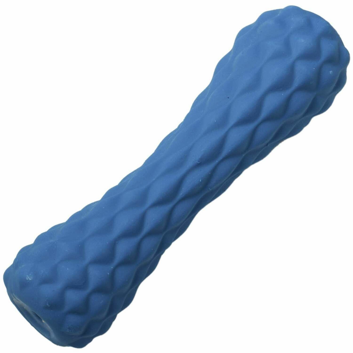 Juguete dental cilindro azul de látex Juguete dental cilindro azul de látex