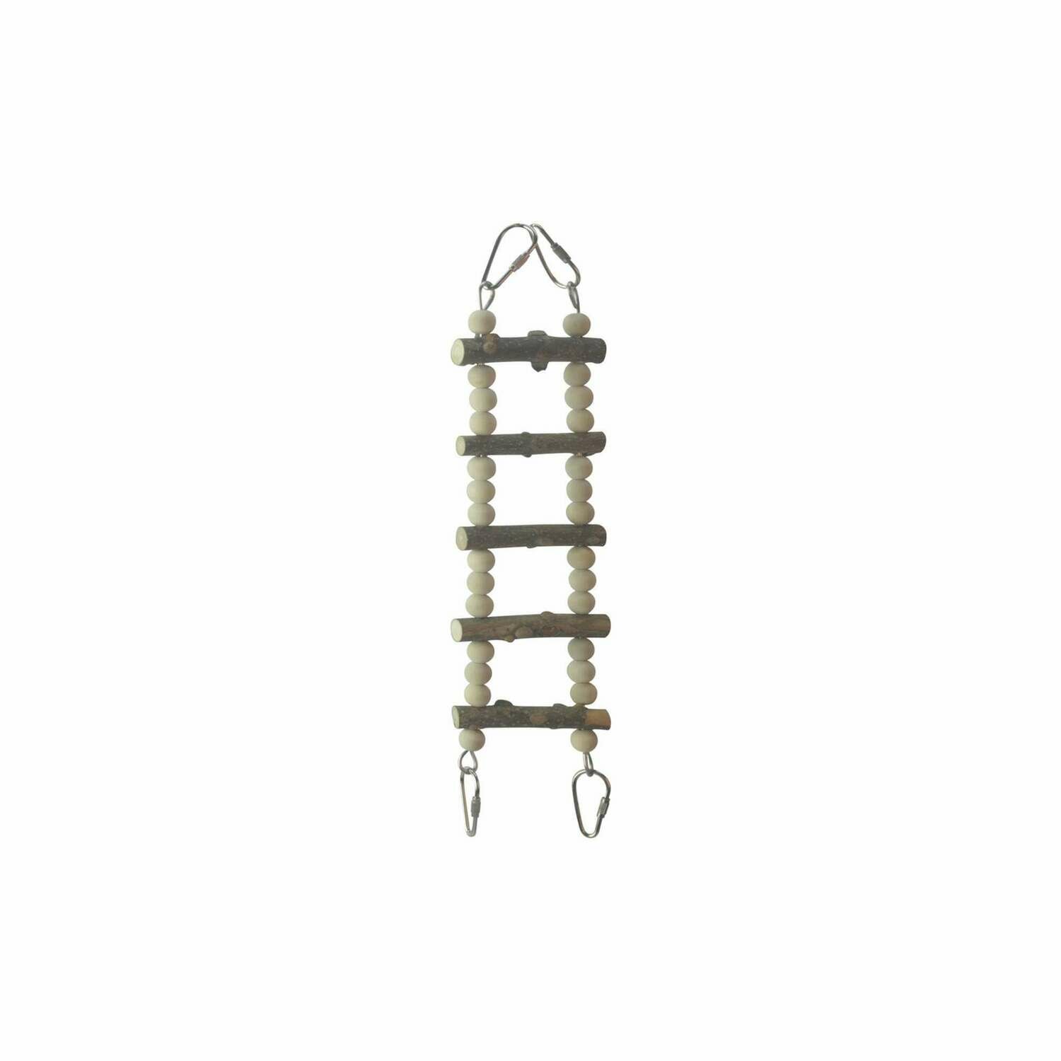 Escalera de madera natural para pájaros