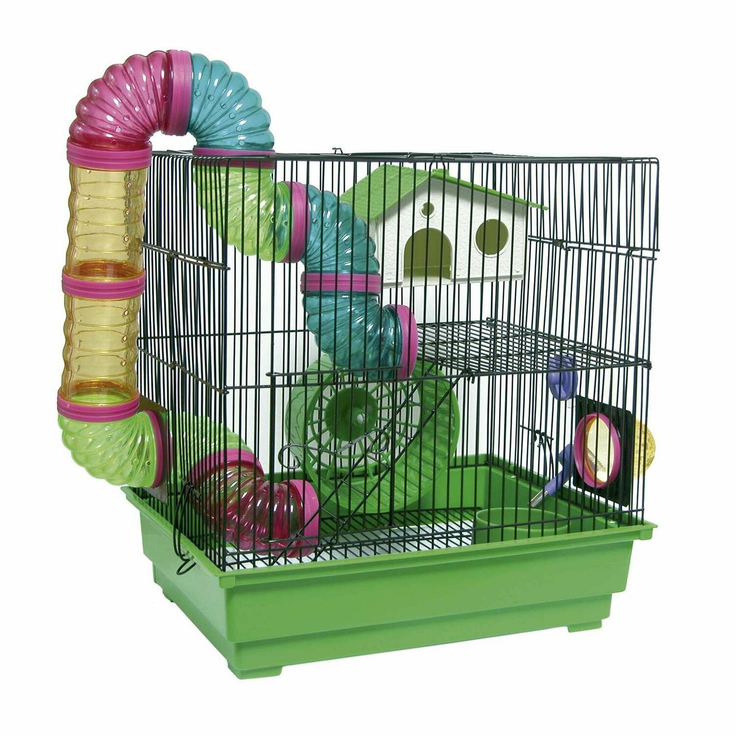 Jaula HAMSTERLAND en verde y en negro