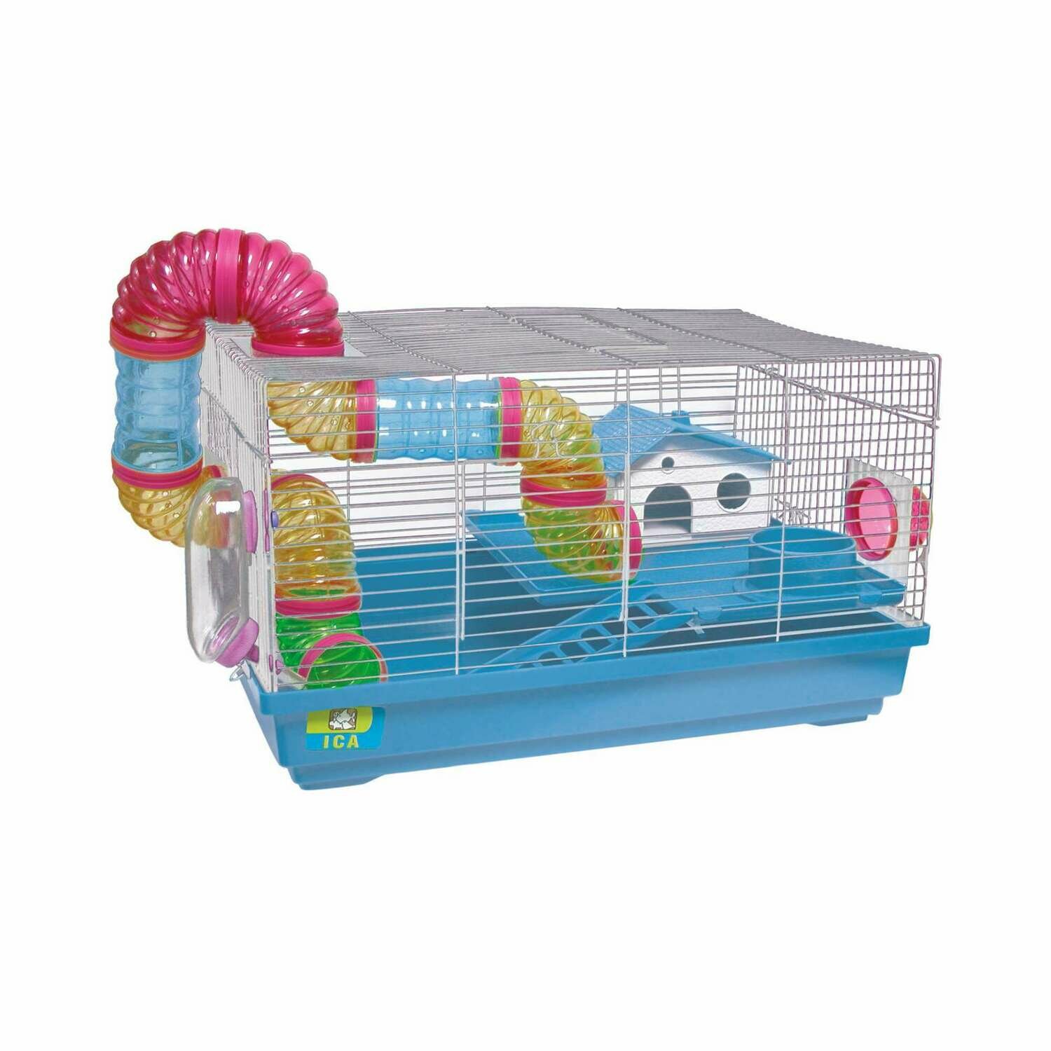 Jaula HAMSTERLAND en azul y blanco