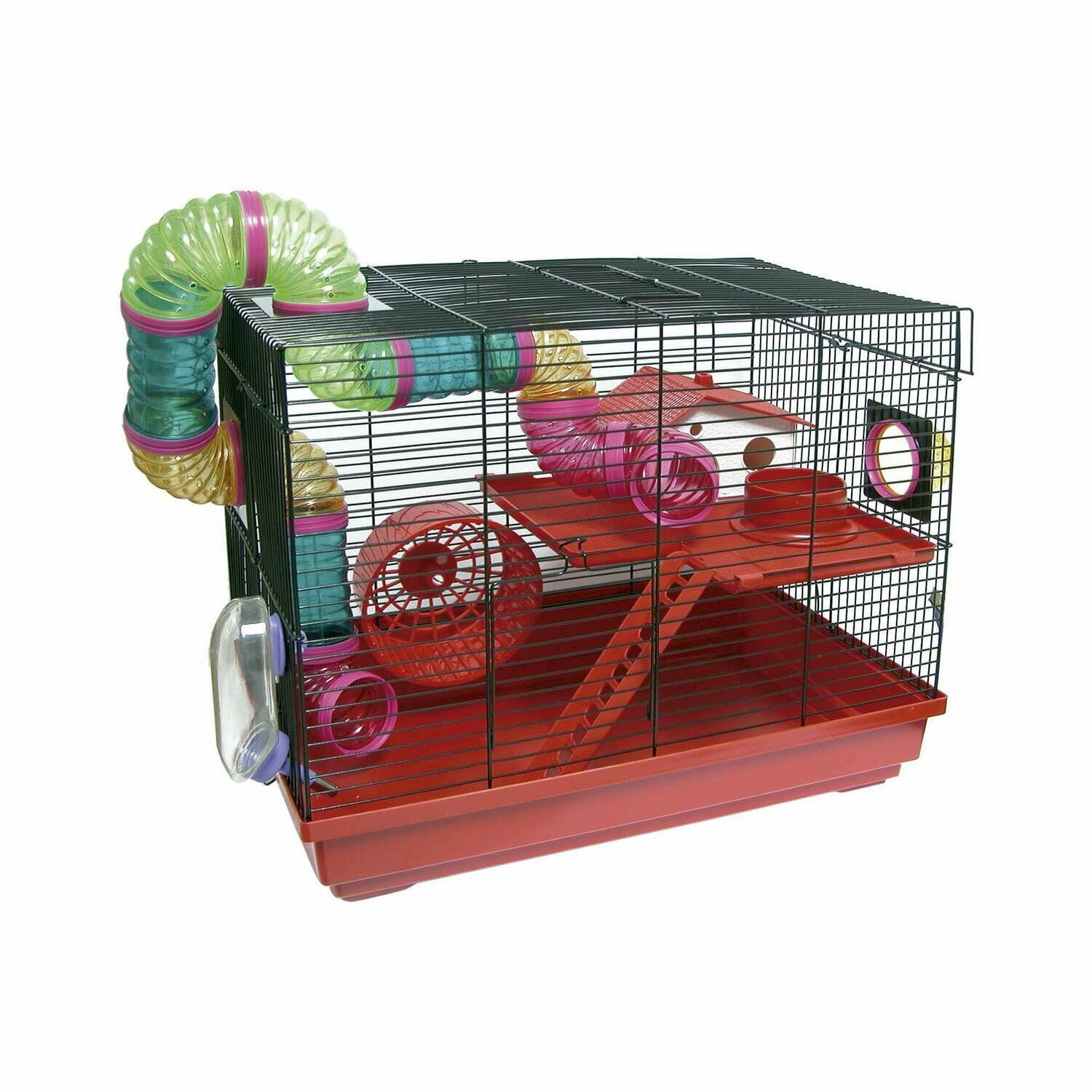 Jaula HAMSTERLAND en rojo y en negro