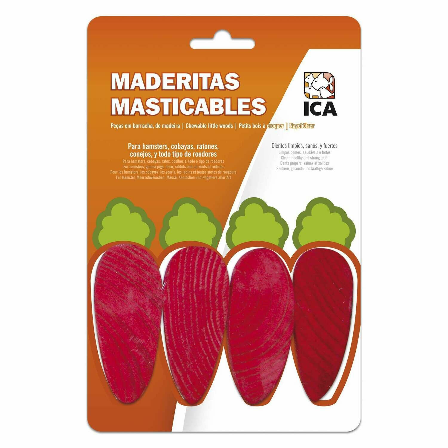 Masticables de madera zanahoria para roedores