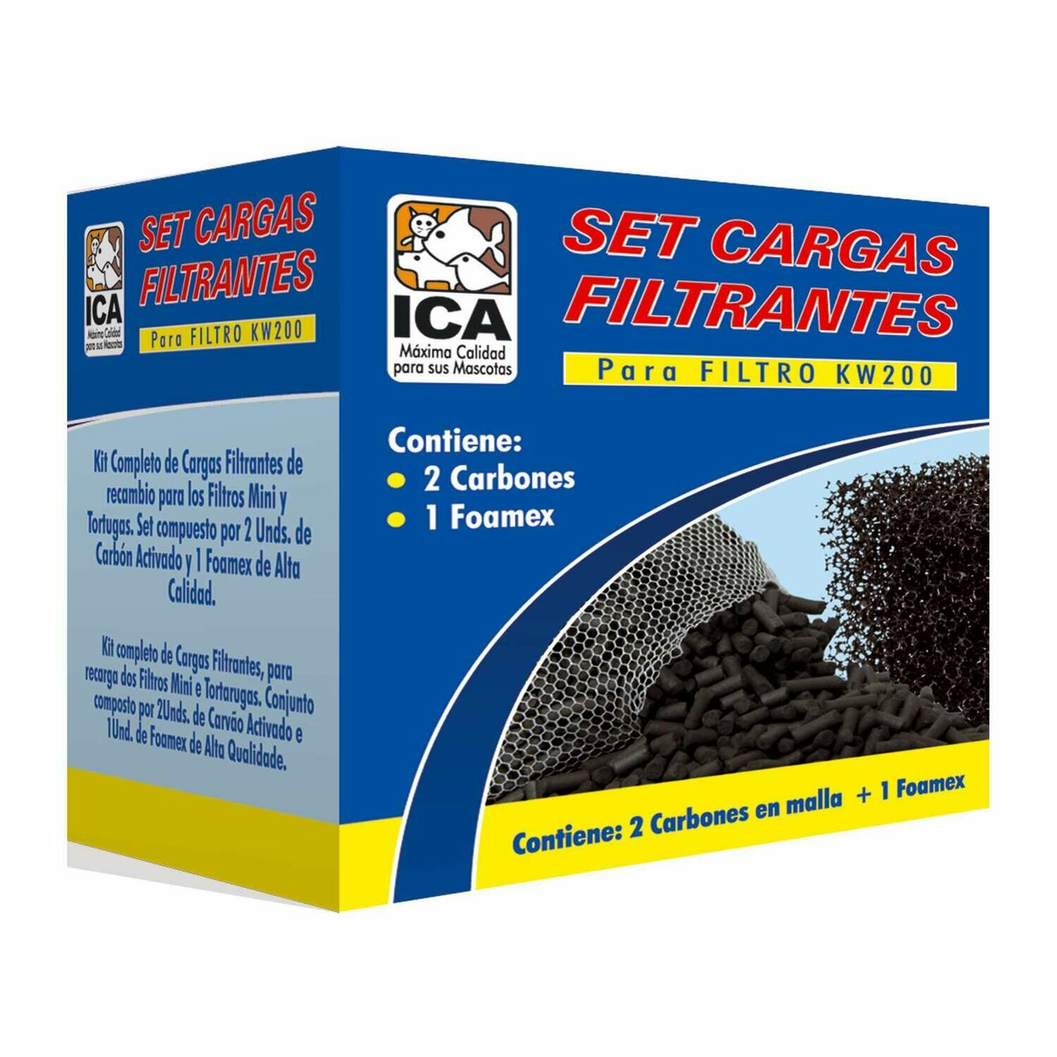 Carga de Carbón activado para micro filtro KW200 Carga de Carbón activado para micro filtro KW200