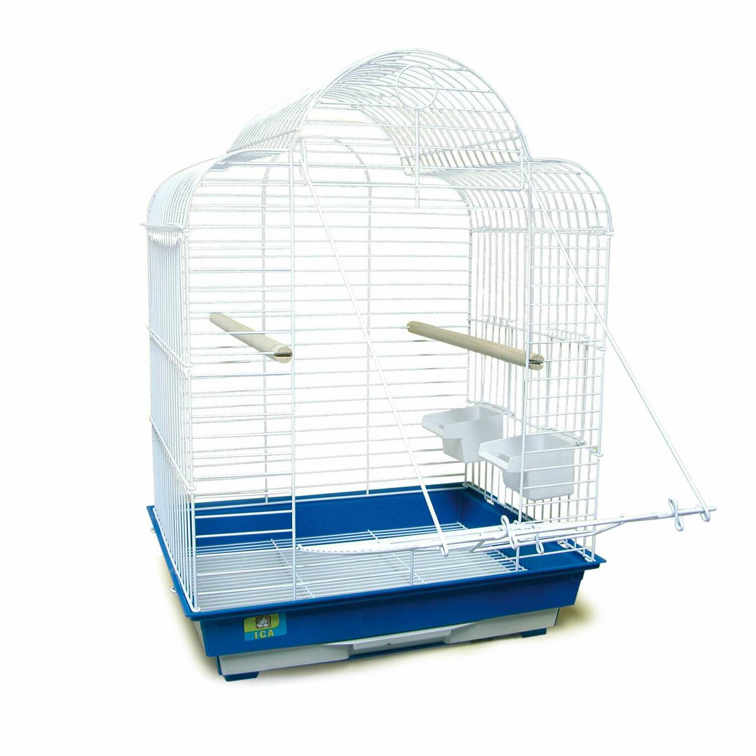 Jaulas NINFA2 en blanca y azul para pájaros