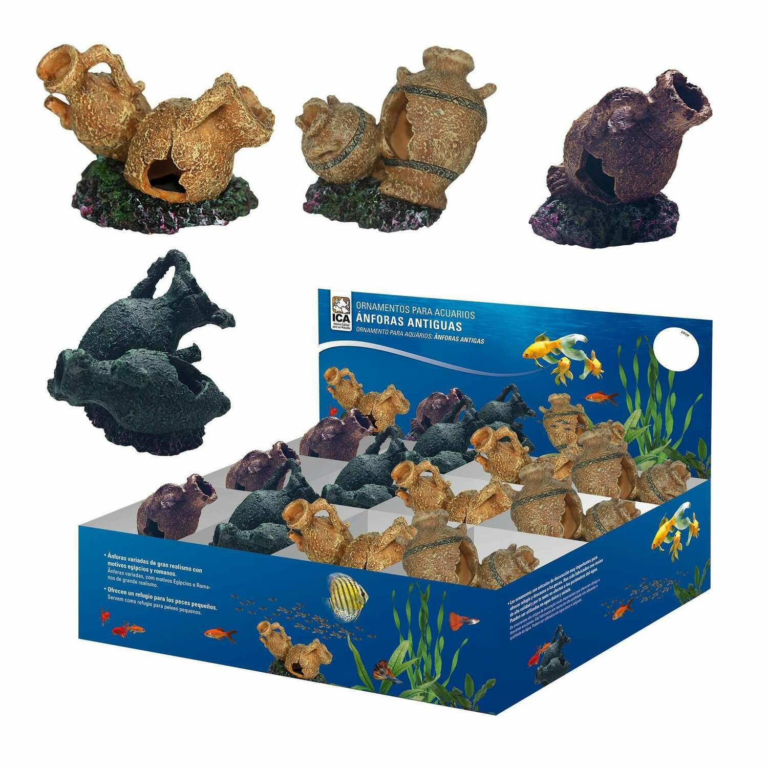 Set de ornamentos de resina con ÁNFORAS