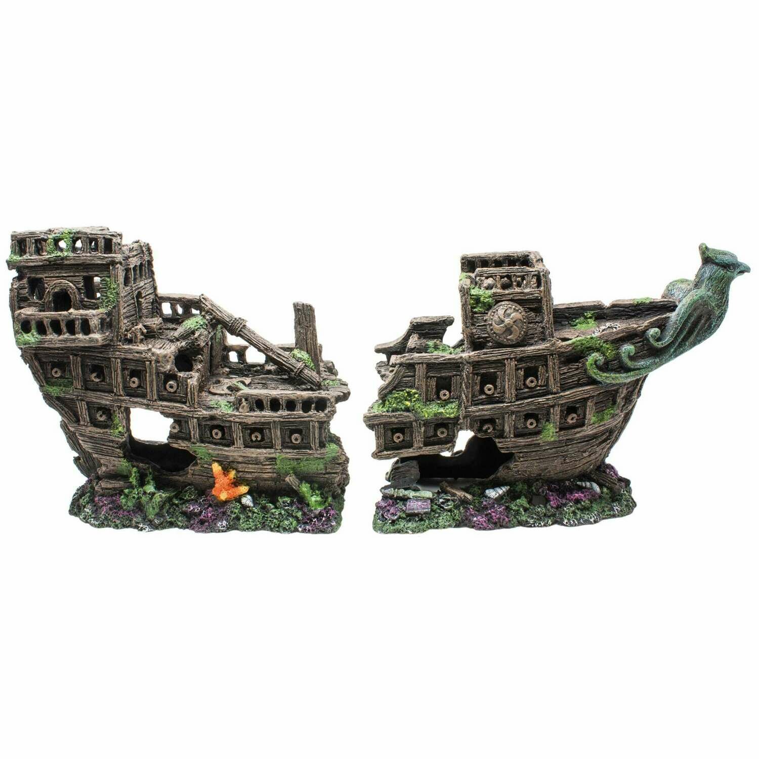 Ornamento galeón naufragio 2 piezas
