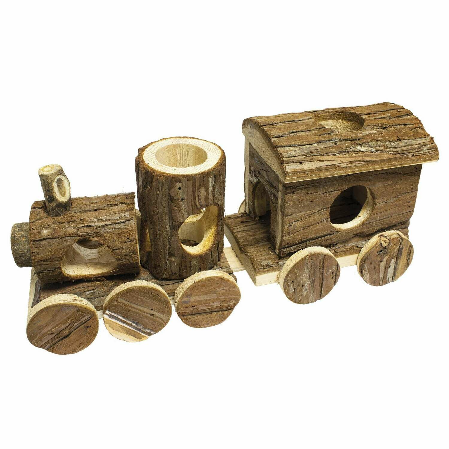 Accesorio de recreo Tren natural rústico para roedores