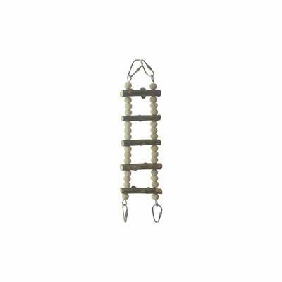 Escalera de madera natural para pájaros