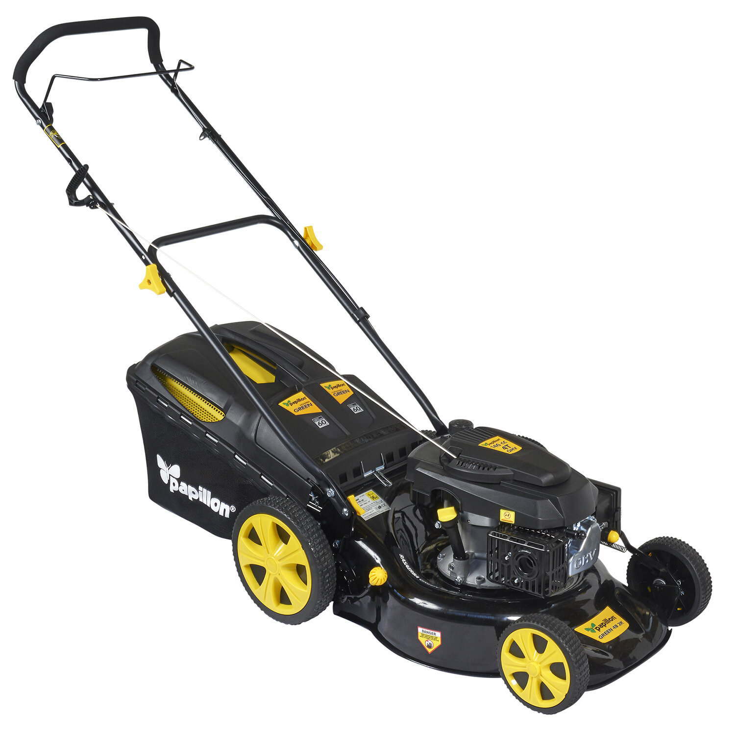 Cortacesped Gasolina 146 cc. Anchura de corte 46 cm. Bolsa 60 litros. 7 alturas de corte (25 - 75 mm.).