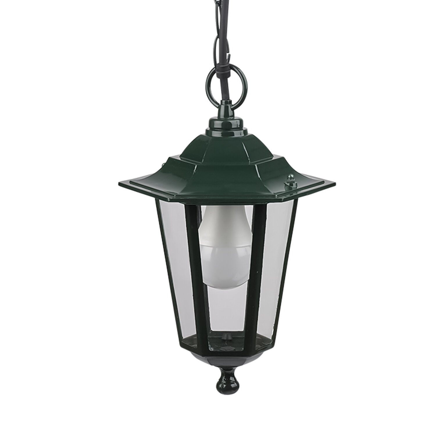 Farol Jard�n Hexagonal Verde Suspendido