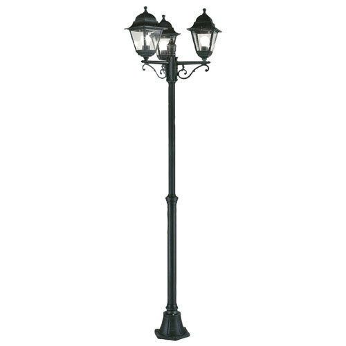 Farol Jardin Extensible Con Columna 3 Faroles 2 Metros Negro Farol Jardin Extensible Con Columna 3 Faroles 2 Metros Negro
