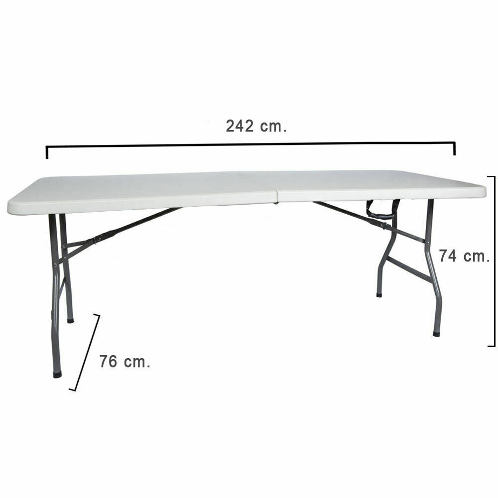 Mesa Plegable Rectangular 242x76x74cm