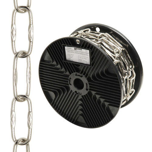 Cadena Decorativa Grabada Plateada 4,0x46 mm. Rollo 20 metros