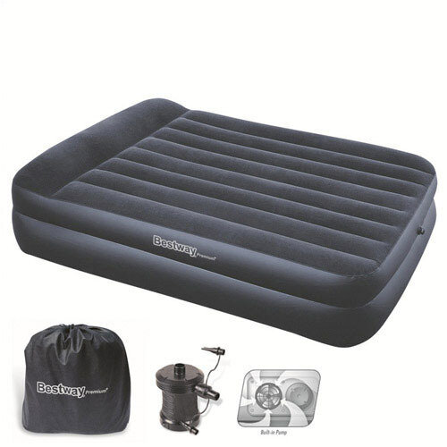 Cama Inflable Doble Con Bomba Exterior 220 V. 203x152x48 cm.