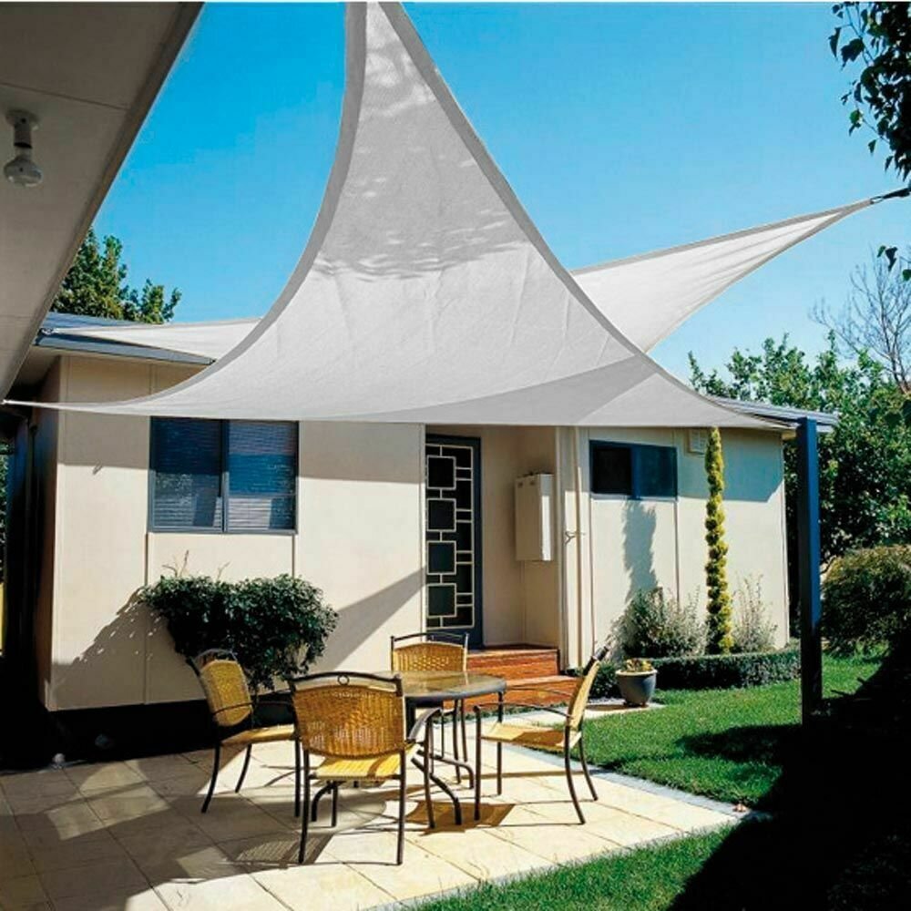 Toldo Vela Sombra Jardin Triangular 5x5x5 metros Blanca Toldo Vela Sombra Jardin Triangular 5x5x5 metros Blanca