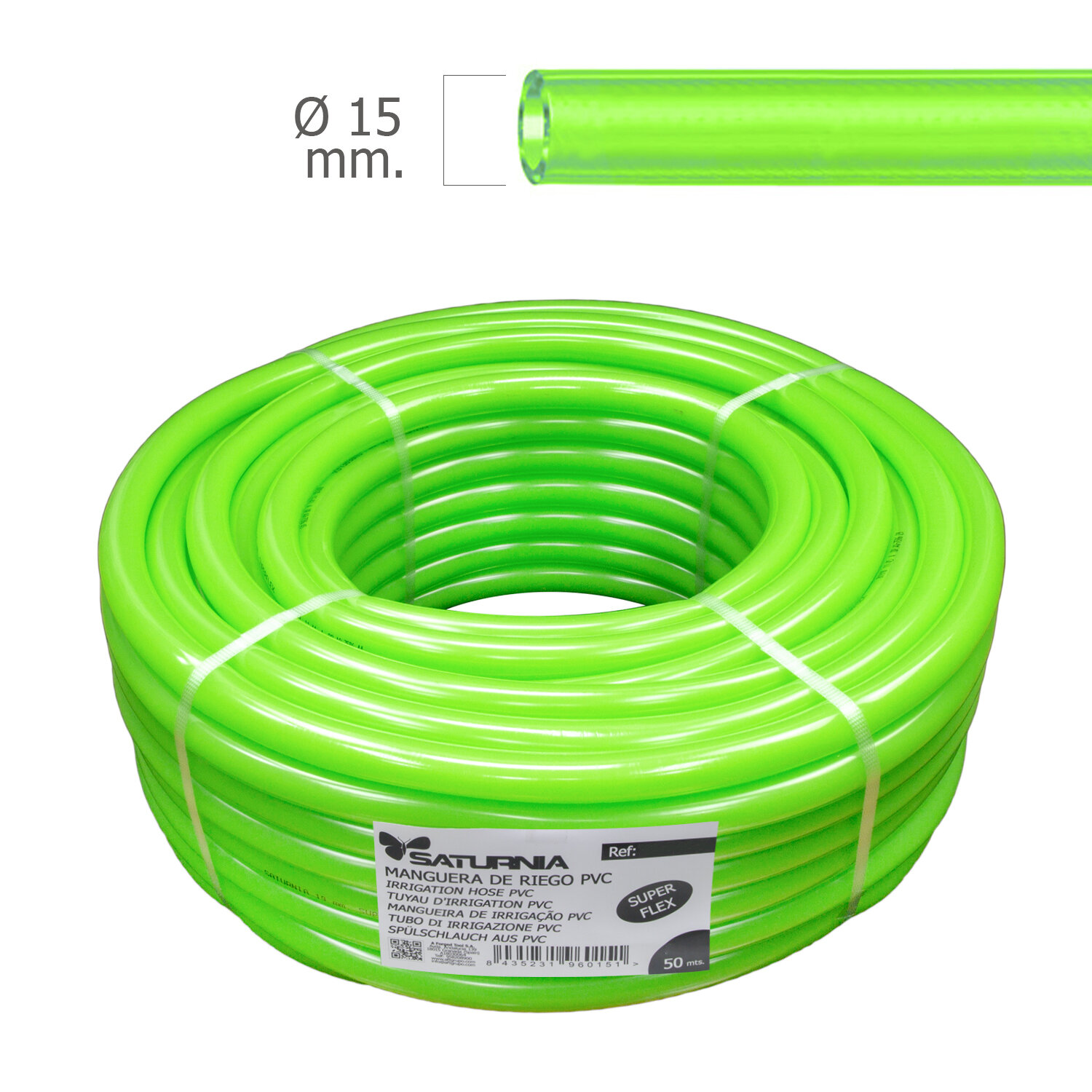 Saturnia Tubo Manguera Latflex Reforzado, Di�metro 15 mm,  Rollo 50 Metros
