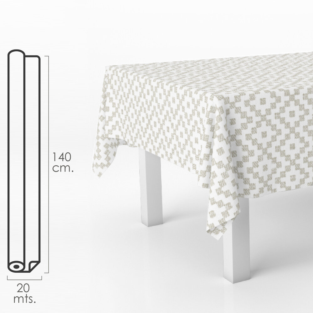 Mantel Hule Rectangular ZigZag. Impermeable Antimanchas PVC 140 cm. x 20 metros. Rollo Recortable. Interior y Exterior Mantel Hule Rectangular ZigZag. Impermeable Antimanchas PVC 140 cm. x 20 metros. Rollo Recortable. Interior y Exterior