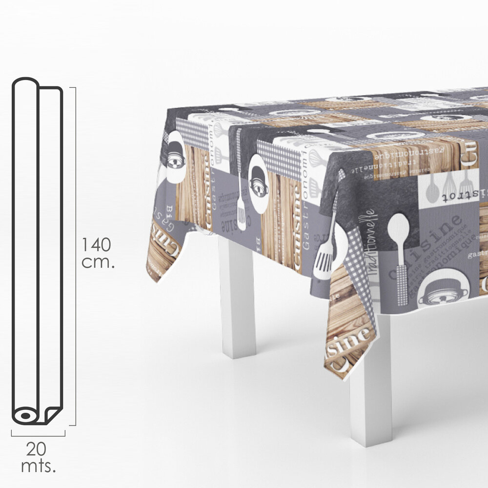 Mantel Hule Rectangular Cuisin. Impermeable Antimanchas PVC 140 cm. x 20 metros. Rollo Recortable. Interior y Exterior Mantel Hule Rectangular Cuisin. Impermeable Antimanchas PVC 140 cm. x 20 metros. Rollo Recortable. Interior y Exterior
