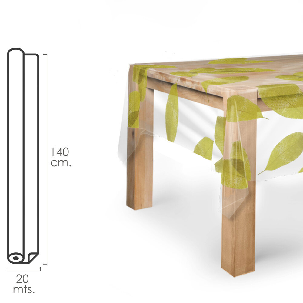 Mantel Hule Rectangular Hojas Transparente. Impermeable Antimanchas PVC 140 cm. x 20 metros. Rollo Recortable. Interior y Ext. Mantel Hule Rectangular Hojas Transparente. Impermeable Antimanchas PVC 140 cm. x 20 metros. Rollo Recortable. Interior y Ext.