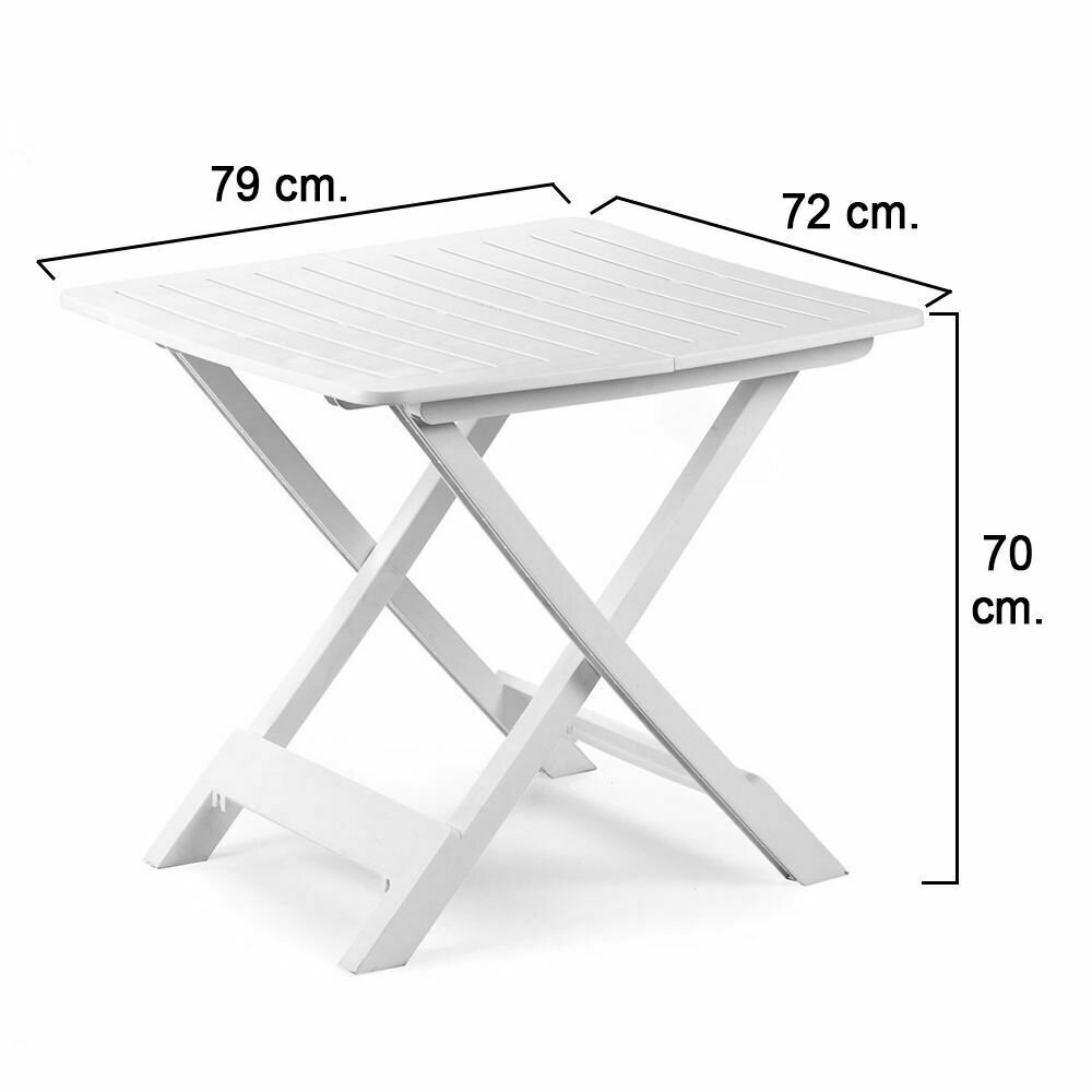 Mesa Resina Plegable Blanca 79x72x70 cm. Mesa Resina Plegable Blanca 79x72x70 cm.