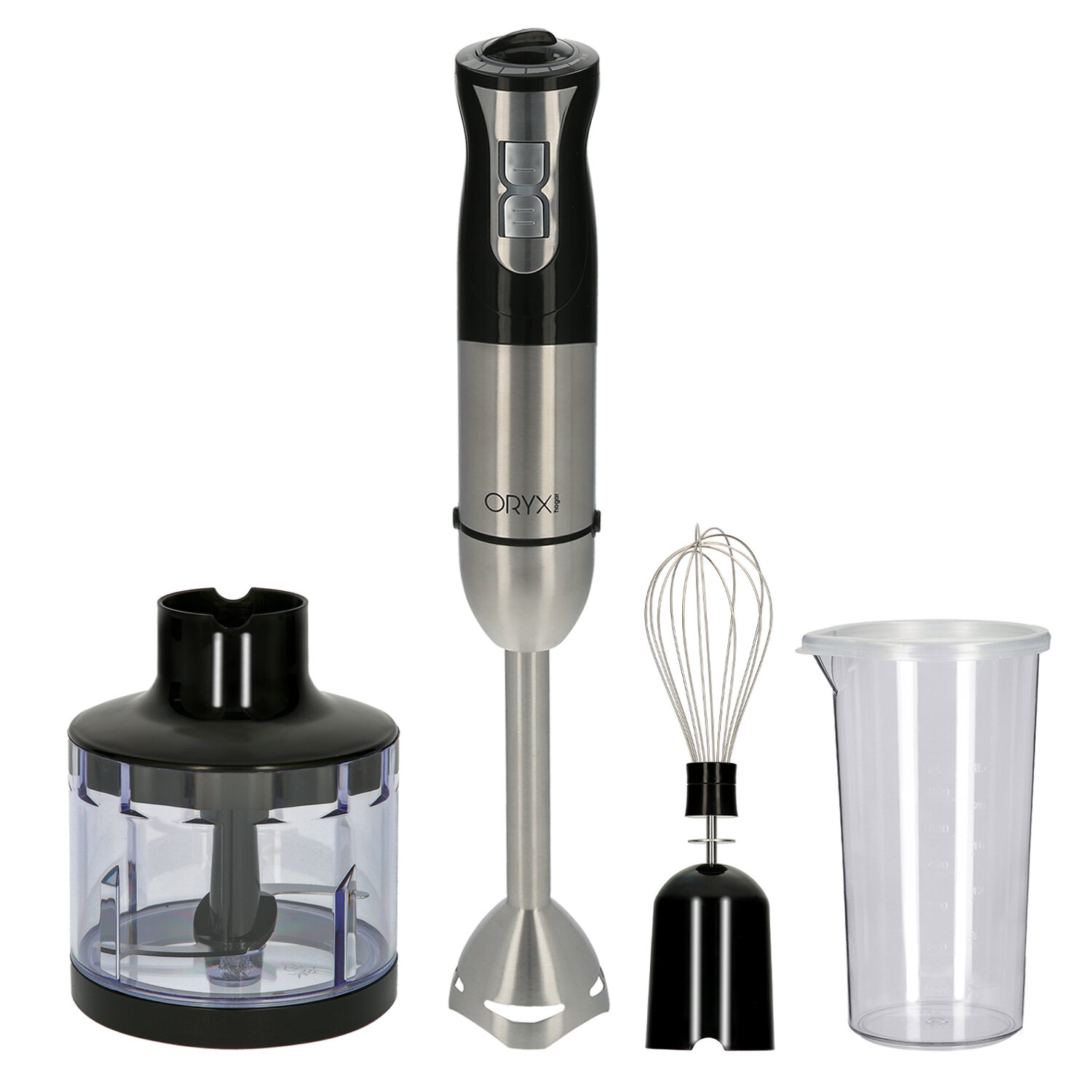 Batidora De Mano, Incluye Accesorios, 1000 W. Velocidad Regulable. Con vaso medidor, picador - triturador y varillas.