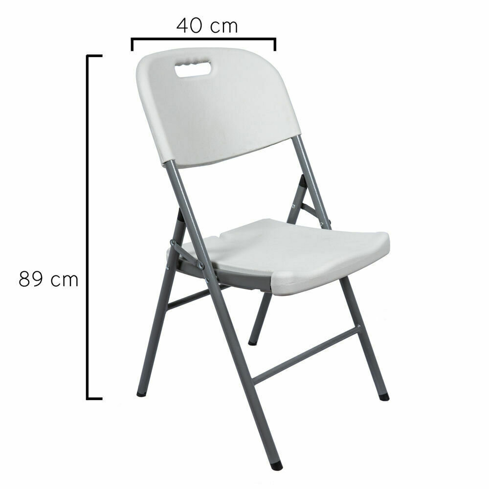 Silla Plegable, Blanca, Con Agarre, Medidas 47x42x88cm