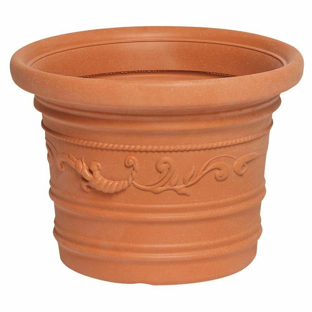 Saturnia Macetero Resina Redondo, Color Terracota, Resistente, Ideal Exterior, 35 Cm Diametro. Saturnia Macetero Resina Redondo, Color Terracota, Resistente, Ideal Exterior, 35 Cm Diametro.