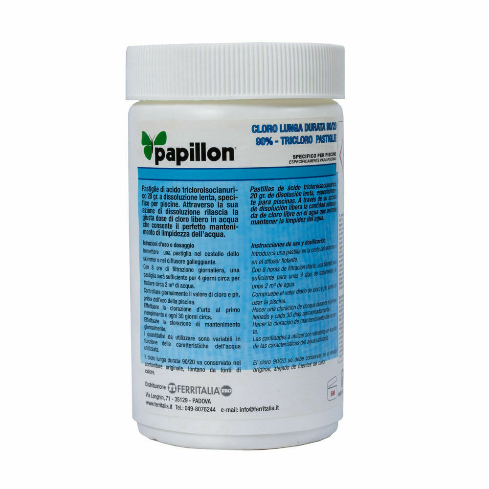 Cloro Lento Mantenimiento 90% Pastillas 20 gramos (1 Kg) Cloro Lento Mantenimiento 90% Pastillas 20 gramos (1 Kg)